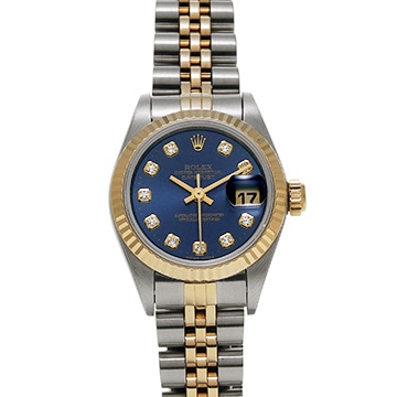 ロレックス デイトジャスト 69173G ブルー/ダイヤモンド レディース 時計 【中古】【wristwatch】