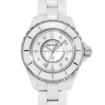 シャネル J12 33MM H2422 ホワイトシェル/ダイヤモンド レディース 時計 【中古】【wristwatch】