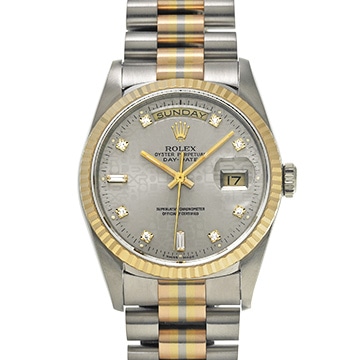 ロレックス デイデイト 36 トリドール 18239A BIC グレーコンピュータ/ダイヤモンド メンズ 時計 【中古】【wristwatch】