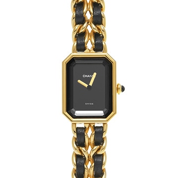 シャネル プルミエール L H0001 ブラック レディース 時計 【中古】【wristwatch】