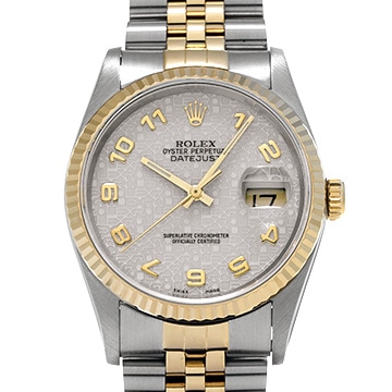 ロレックス デイトジャスト 36 16233 アイボリーコンピュータ メンズ 時計 【中古】【wristwatch】