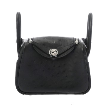 エルメス リンディ ミニ 2 ブラック オーストリッチ レディース バッグ 【未使用】【bag】