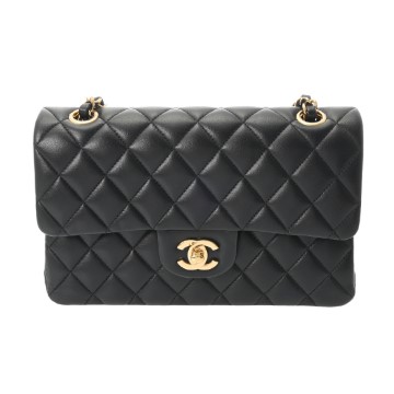 シャネル マトラッセ クラシックスモールハンドバッグ 23cm ブラック A01113 ラムスキン レディース バッグ 【中古】【bag】