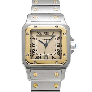 カルティエ サントス ガルベ LM 187901 アイボリー レディース 時計 【中古】【wristwatch】