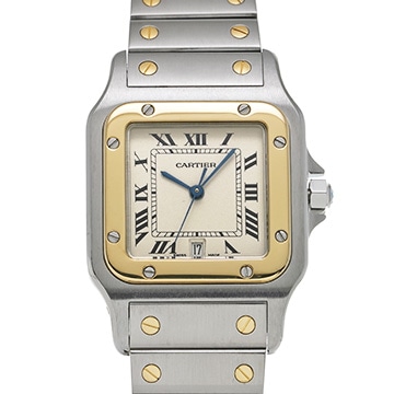 カルティエ サントス ガルベ LM 187901 アイボリー レディース 時計 【中古】【wristwatch】