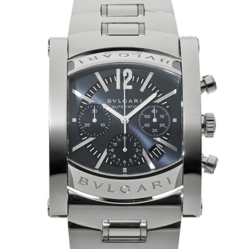 ブルガリ アショーマ クロノグラフ AA48SCH ブラック メンズ 時計 【中古】【wristwatch】