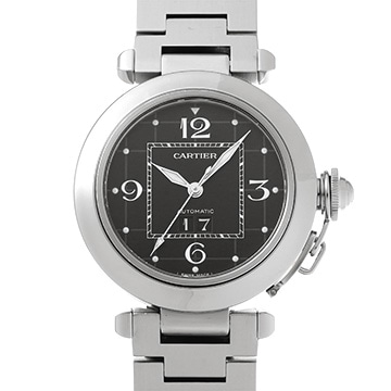 カルティエ パシャC ビッグデイト W31053M7 ブラック ユニセックス 時計 【中古】【wristwatch】