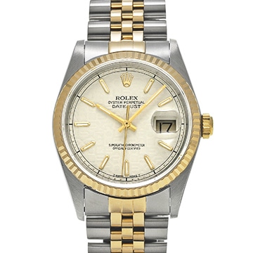 ロレックス デイトジャスト 16233 アイボリーコンピュータ メンズ 時計 【中古】【wristwatch】