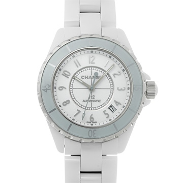 シャネル J12 ソフトブルー H4341 ホワイト レディース 時計 【中古】【wristwatch】