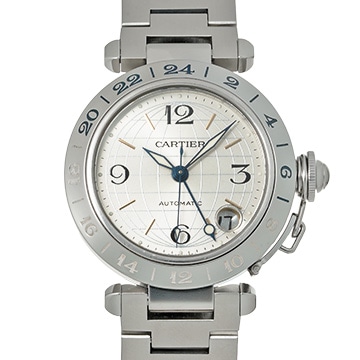 カルティエ パシャC メリディアン GMT W31029M7 シルバー ユニセックス 時計 【中古】【wristwatch】