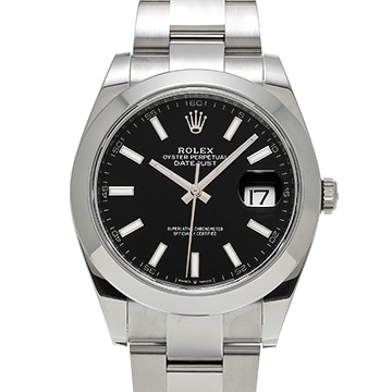 ロレックス デイトジャスト 41 126300 ブライトブラック メンズ 時計 【中古】【wristwatch】