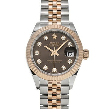 ロレックス レディ デイトジャスト 279171G チョコレートブラウン/ダイヤモンド レディース 時計 【中古】【wristwatch】