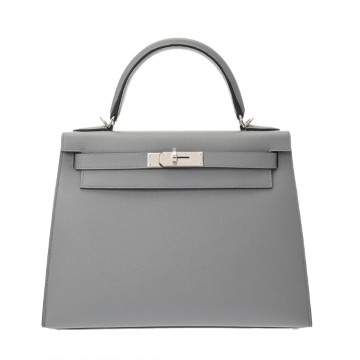 エルメス ケリー 28 外縫い ブルーグラシエ ヴォーマダム レディース バッグ 【新品】【bag】