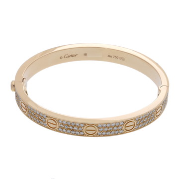 カルティエ ラブブレスレット #16 フルパヴェ ゴールド K18イエローゴールド YG レディース ジュエリー 【中古】【jewelry】