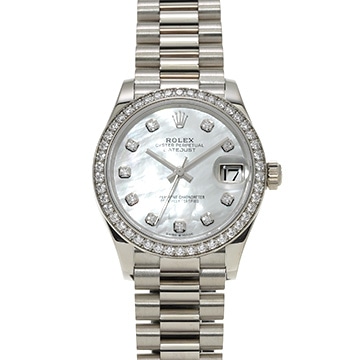 ロレックス デイトジャスト 31 278289RBR ホワイトシェル/ダイヤモンド ユニセックス 時計 【中古】【wristwatch】