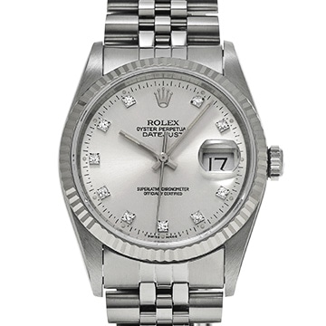 ロレックス デイトジャスト 36 16234G シルバー/ダイヤモンド メンズ 時計 【中古】【wristwatch】