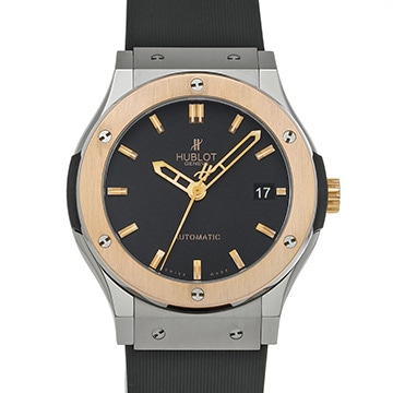 ウブロ クラシックフュージョン チタニウム キングゴールド 511.NO.1180.LR マットブラック メンズ 時計 【中古】【wristwatch】