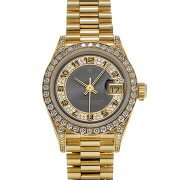 ロレックス デイトジャスト 69158MR ミリヤードダイヤモンド/グレー レディース 時計 【中古】【wristwatch】