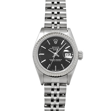 ロレックス デイトジャスト 69174 ブラック レディース 時計 【中古】【wristwatch】