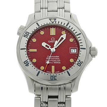 オメガ シーマスター プロフェッショナル 300 丸井限定 2552.61 レッド ユニセックス 時計 【中古】【wristwatch】