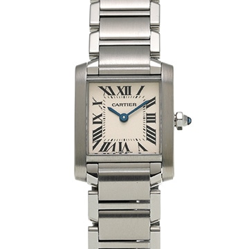 カルティエ タンクフランセーズ SM W51008Q3 シルバー レディース 時計 【中古】【wristwatch】