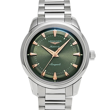 ロンジン コンクエスト ヘリテージ L1.649.4.02.6 グリーン メンズ 時計 【中古】【wristwatch】
