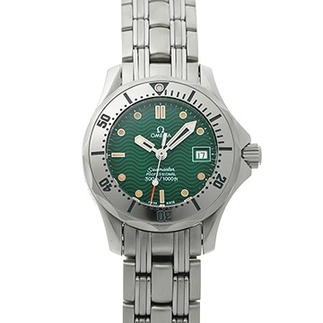 オメガ シーマスター 300 ジャック・マイヨール 1996 2584.41 グリーン レディース 時計 【中古】【wristwatch】