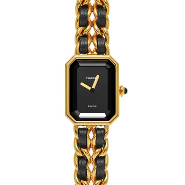 シャネル プルミエール L H0001 ブラック レディース 時計 【中古】【wristwatch】