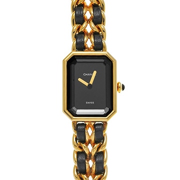シャネル プルミエール L H0001 ブラック レディース 時計 【中古】【wristwatch】