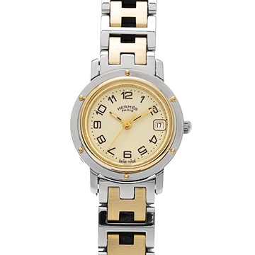 エルメス クリッパー CL4.220 アイボリー レディース 時計 【中古】【wristwatch】