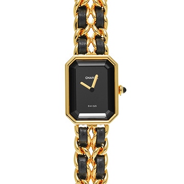 シャネル プルミエール L H0001 ブラック レディース 時計 【中古】【wristwatch】