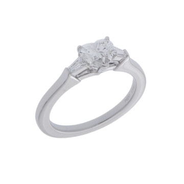 グラフ プロミス ハートシェイプ エンゲージメントリング 0.51ct シルバー HT01 Pt950プラチナ レディース ジュエリー 【中古】【jewelry】
