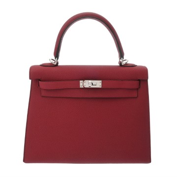 エルメス ケリー25 外縫い SPオーダー ルビー トゴ レディース バッグ 【中古】【bag】