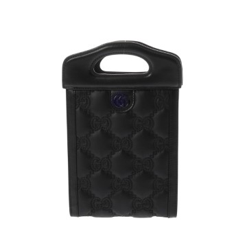 グッチ GGマトラッセ ミニ トップハンドルバッグ 2WAY ブラック 723776 レザー/ナイロン レディース バッグ 【中古】【bag】