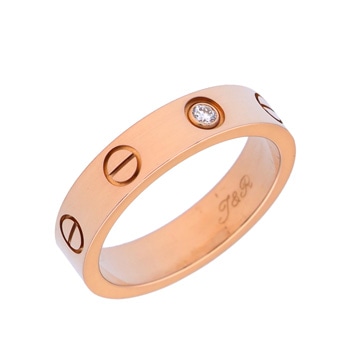 カルティエ ミニラブリング #48 1Pダイヤ ゴールド K18ピンクゴールド PG レディース ジュエリー 【中古】【jewelry】