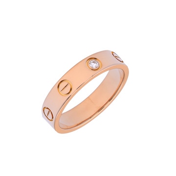 カルティエ ミニラブリング #48 1PD ゴールド K18ピンクゴールド PG レディース ジュエリー 【中古】【jewelry】