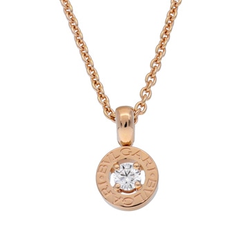 ブルガリ ブルガリブルガリ ネックレス 1Pダイヤ ゴールド K18ピンクゴールド PG レディース ジュエリー 【中古】【jewelry】