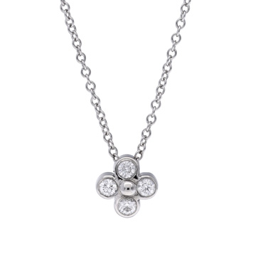 ティファニー ベゼルセット ネックレス　4PD シルバー Pt950プラチナ/ダイヤモンド レディース ジュエリー 【中古】【jewelry】