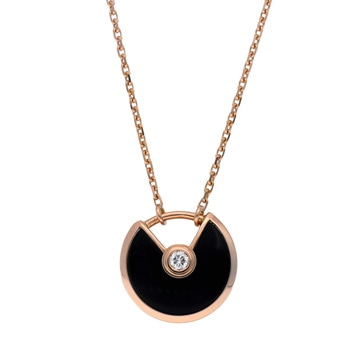カルティエ アミュレット ネックレス XS 1Pダイヤ ゴールド K18ピンクゴールド PG レディース ジュエリー 【中古】【jewelry】