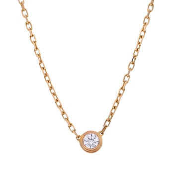 カルティエ ダムール ネックレス SM 一粒ダイヤ ゴールド K18イエローゴールド YG レディース ジュエリー 【中古】【jewelry】