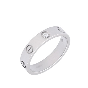 カルティエ ミニラブリング #51 1PD シルバー K18ホワイトゴールド WG レディース ジュエリー 【中古】【jewelry】