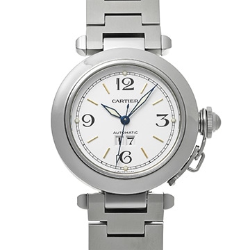 カルティエ パシャC ビッグデイト W31044M7 ホワイト ユニセックス 時計 【中古】【wristwatch】