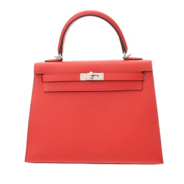 エルメス ケリー 25 外縫い 2WAY ルージュクー ヴォーエプソン レディース バッグ 【新品】【bag】