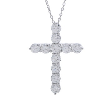 ティファニー ラージクロス ネックレス シルバー Pt950プラチナ レディース ジュエリー 【中古】【jewelry】
