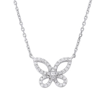 グラフ ミニバタフライシルエット ネックレス シルバー K18ホワイトゴールド WG レディース ジュエリー 【中古】【jewelry】