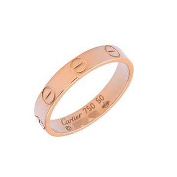 カルティエ ミニラブ リング #50 ゴールド K18ピンクゴールド PG レディース ジュエリー 【中古】【jewelry】