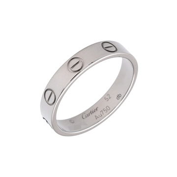 カルティエ ミニラブリング #52 シルバー K18ホワイトゴールド WG レディース ジュエリー 【中古】【jewelry】