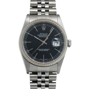 ロレックス デイトジャスト 36 16234 ブラック メンズ 時計 【中古】【wristwatch】