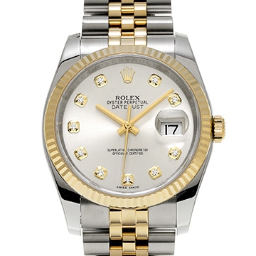 ロレックス デイトジャスト 36 116233G シルバー/ダイヤモンド メンズ 時計 【中古】【wristwatch】