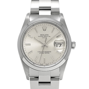 ロレックス オイスターパーペチュアル デイト 15200 シルバー メンズ 時計 【中古】【wristwatch】
